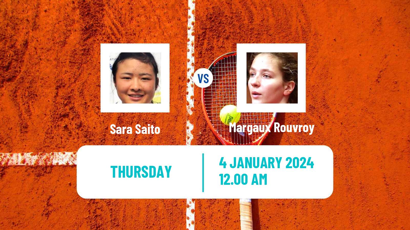 Tennis ITF W50 Nonthaburi Women Sara Saito - Margaux Rouvroy