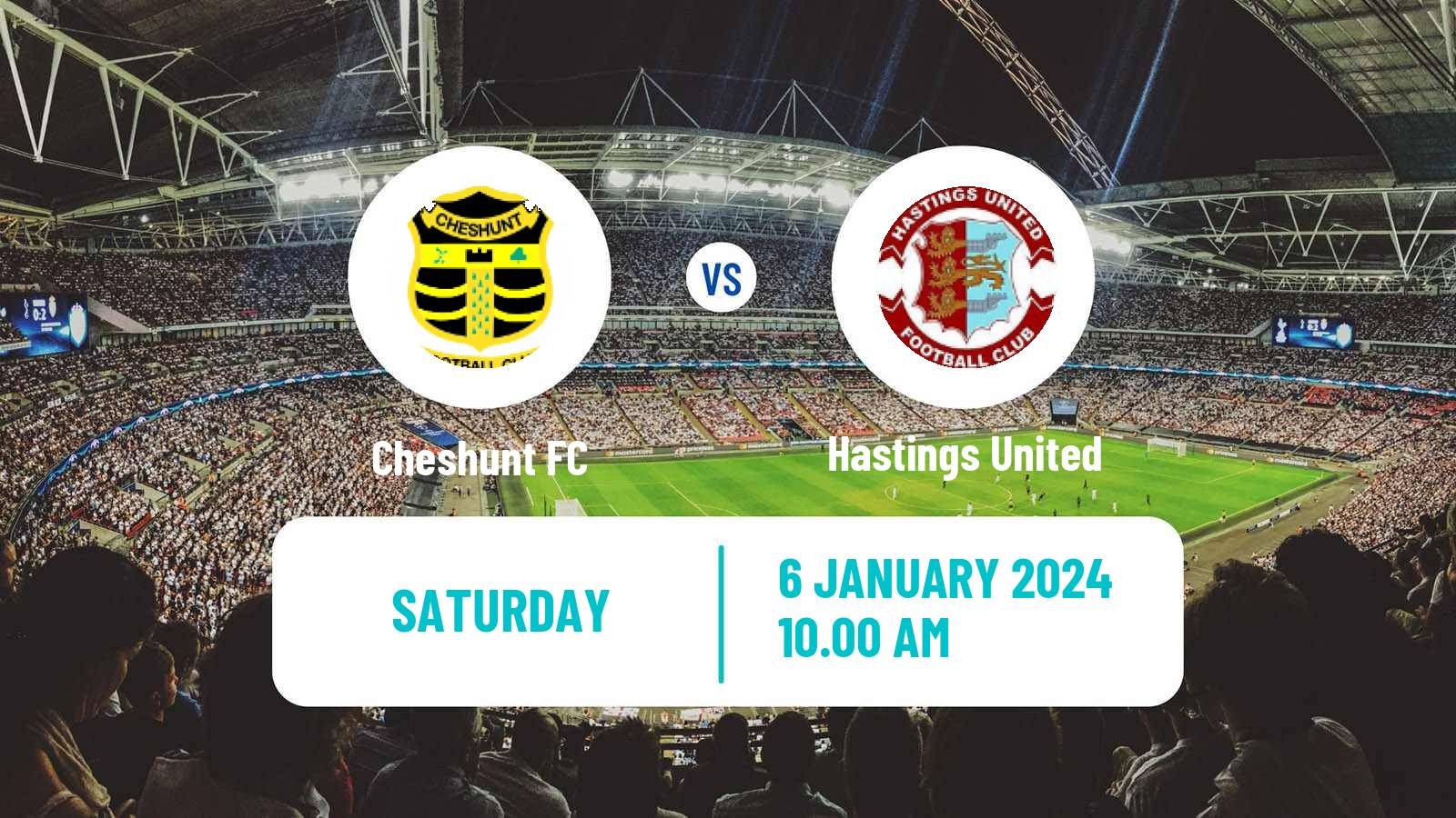 Soccer English Isthmian League Premier Division Cheshunt - Hastings United