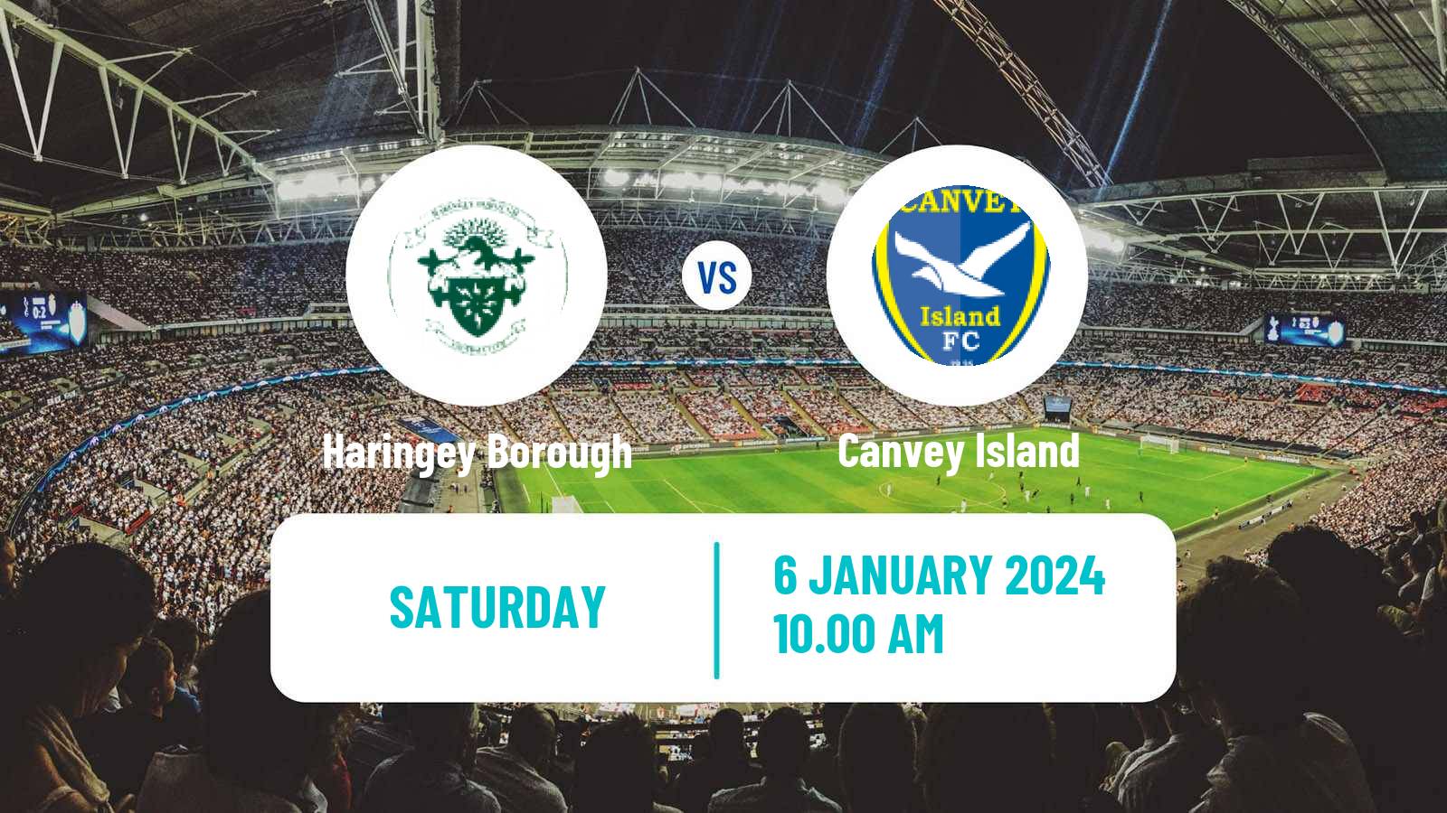 Soccer English Isthmian League Premier Division Haringey Borough - Canvey Island