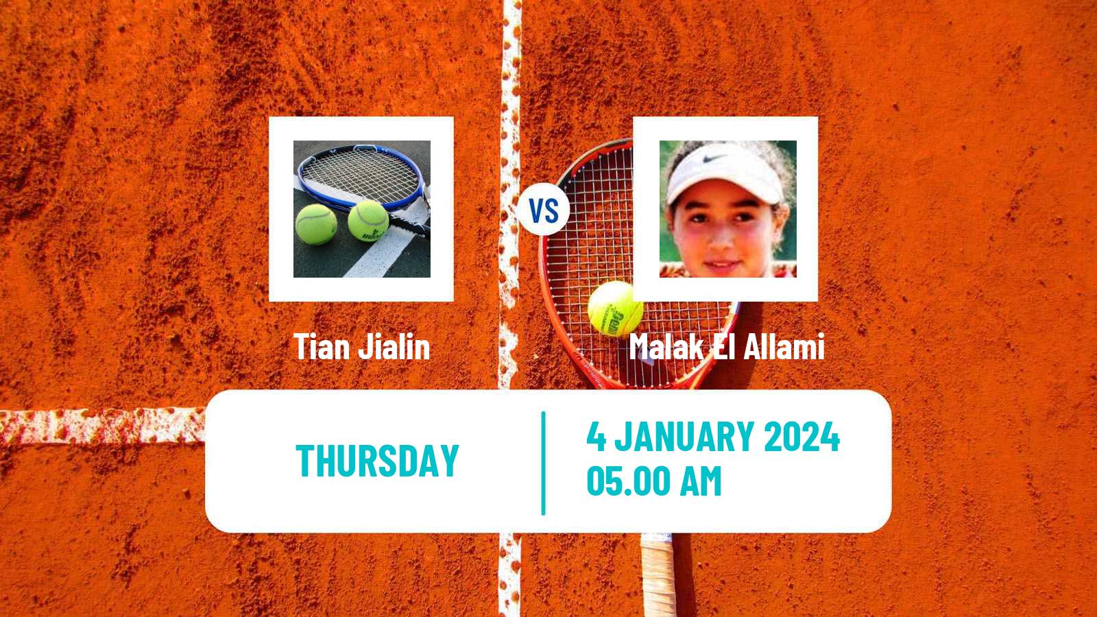 Tennis ITF W15 Monastir Women Tian Jialin - Malak El Allami