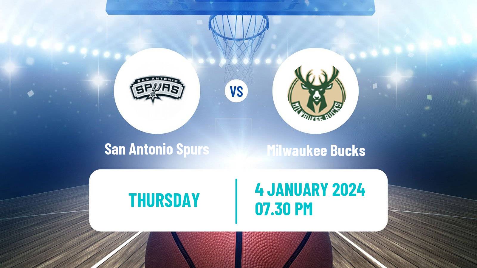 Basketball NBA San Antonio Spurs - Milwaukee Bucks