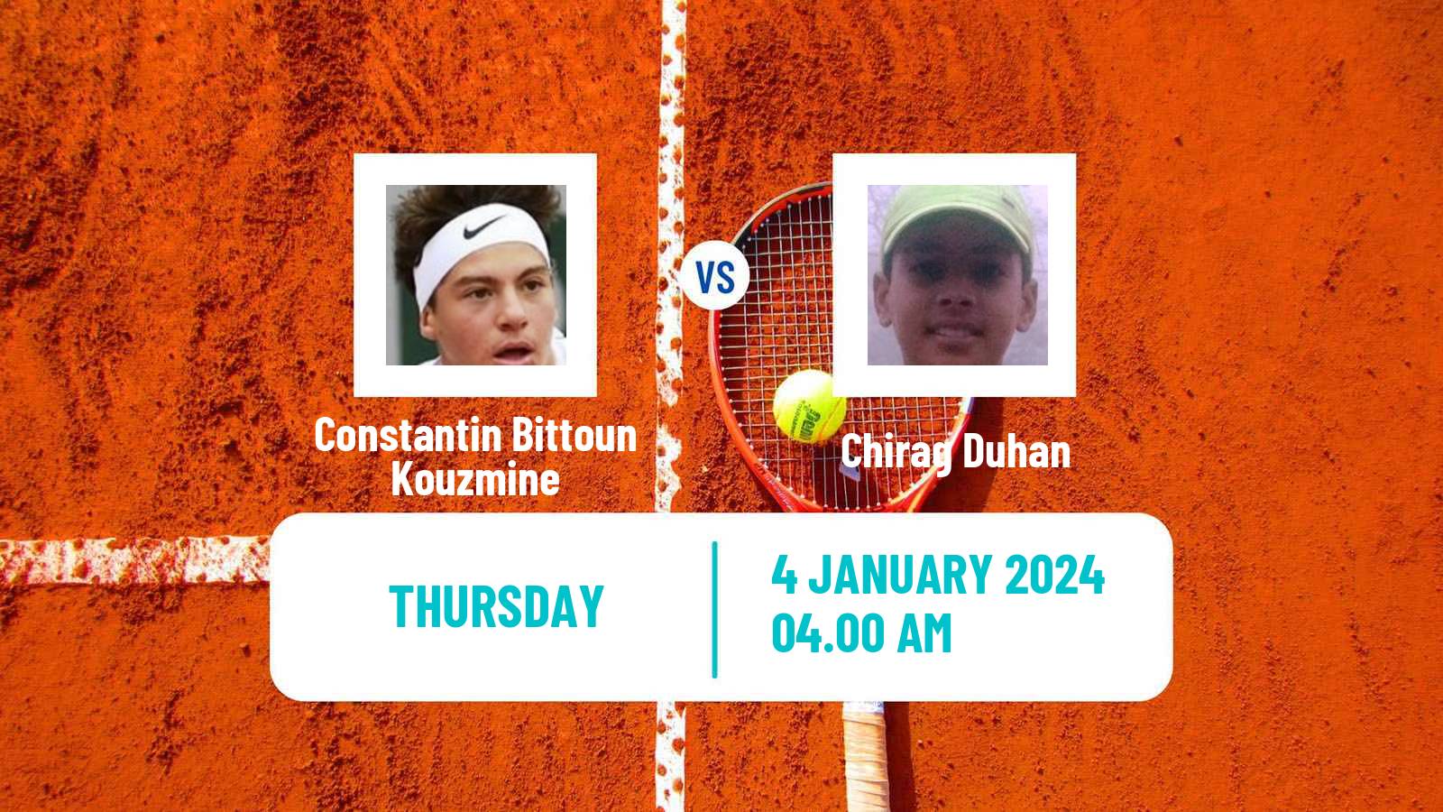 Tennis ITF M15 Monastir Men Constantin Bittoun Kouzmine - Chirag Duhan