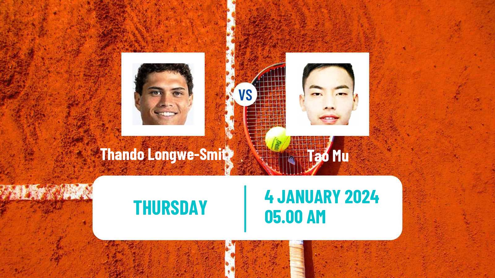 Tennis ITF M15 Monastir Men Thando Longwe-Smit - Tao Mu