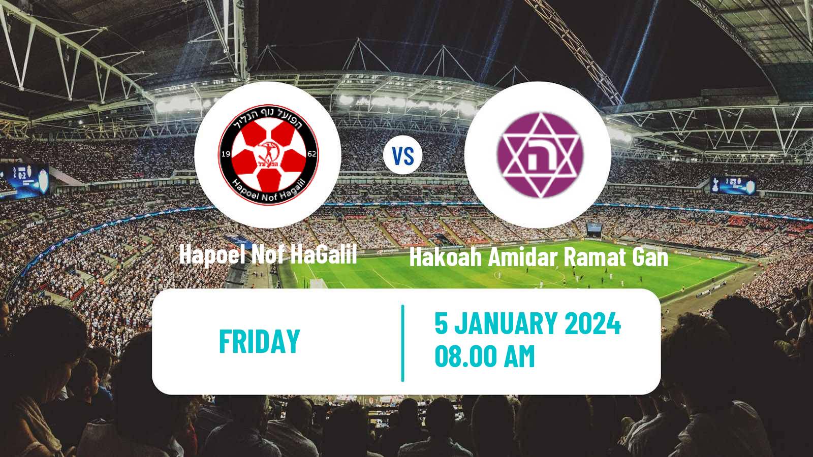 Soccer Israeli Liga Leumit Hapoel Nof HaGalil - Hakoah Amidar Ramat Gan