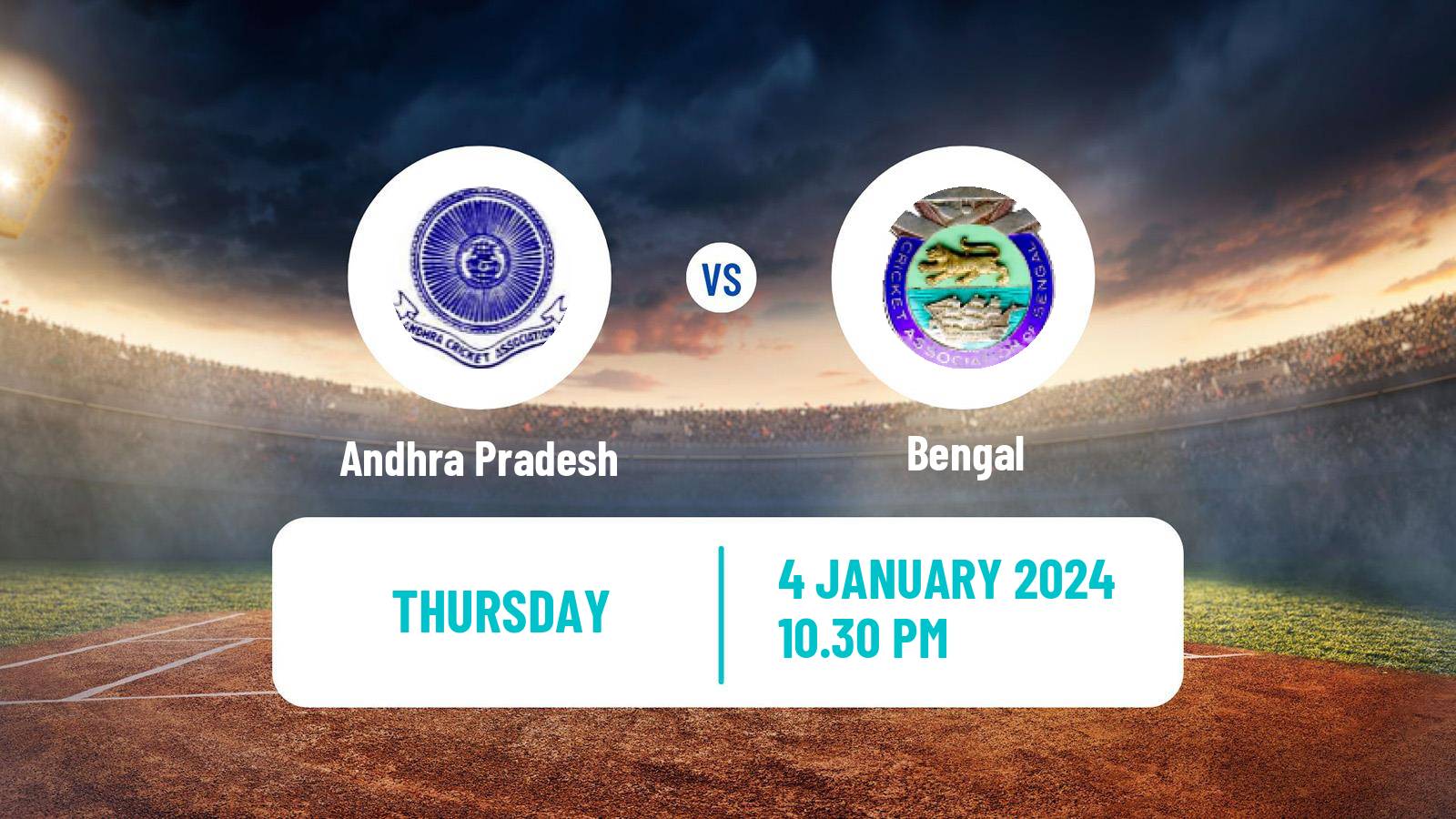 Cricket Ranji Trophy Andhra Pradesh - Bengal
