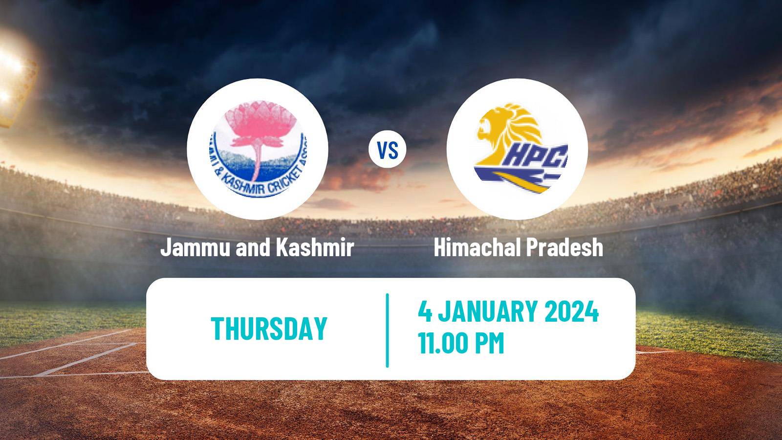 Cricket Ranji Trophy Jammu and Kashmir - Himachal Pradesh