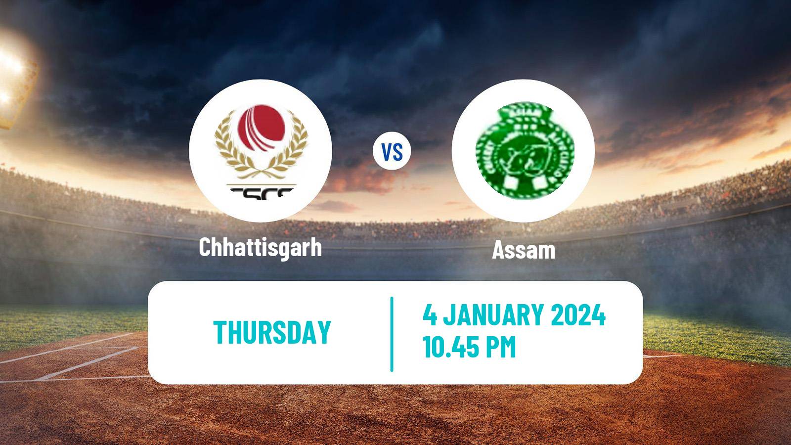 Cricket Ranji Trophy Chhattisgarh - Assam