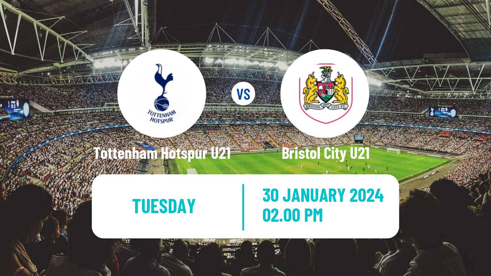 Soccer English Premier League Cup Tottenham Hotspur U21 - Bristol City U21