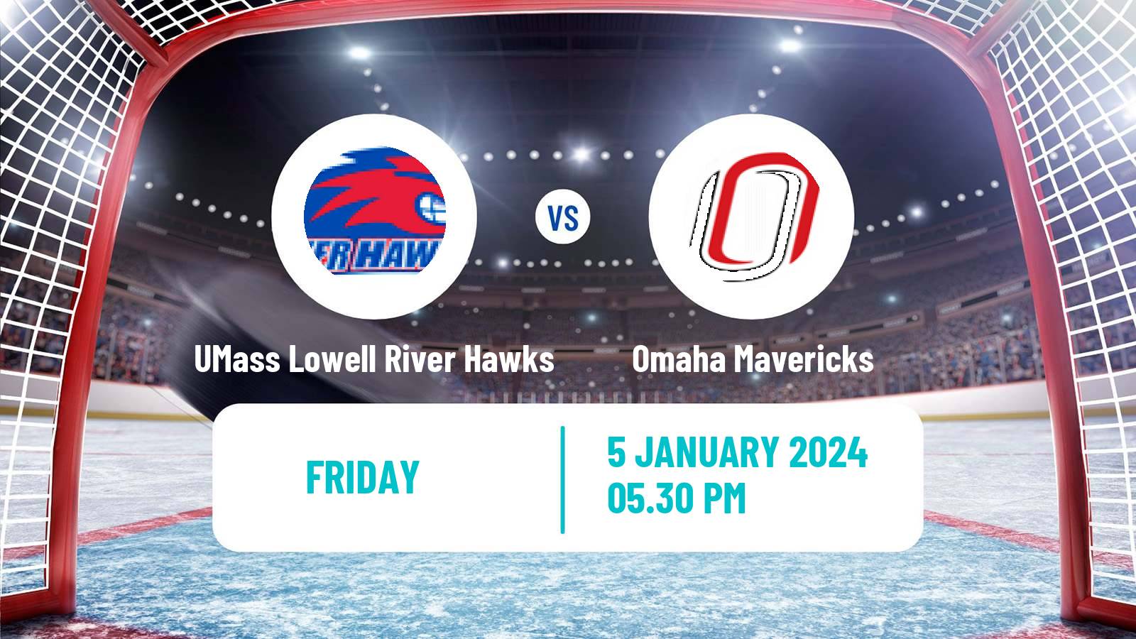 Hockey NCAA Hockey UMass Lowell River Hawks - Omaha Mavericks