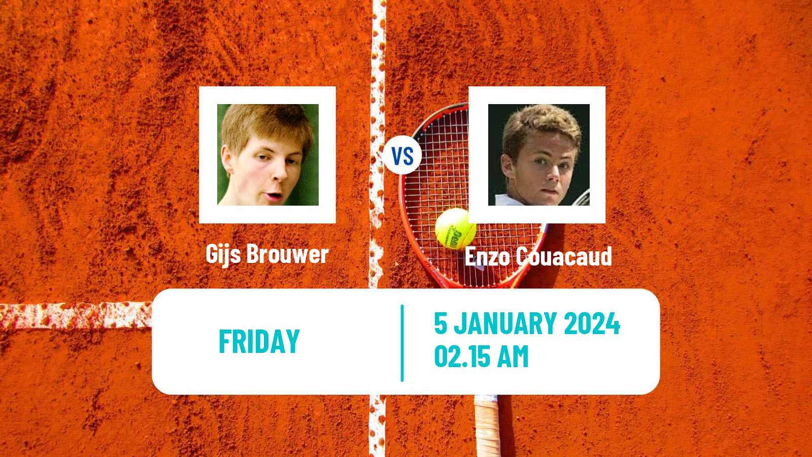 Tennis Noumea Challenger Men Gijs Brouwer - Enzo Couacaud