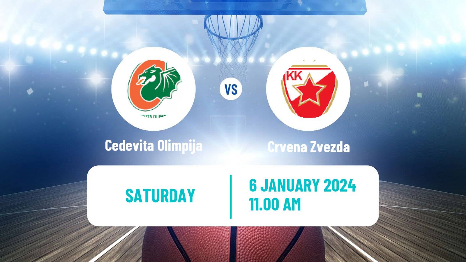 Basketball Adriatic League Cedevita Olimpija - Crvena Zvezda