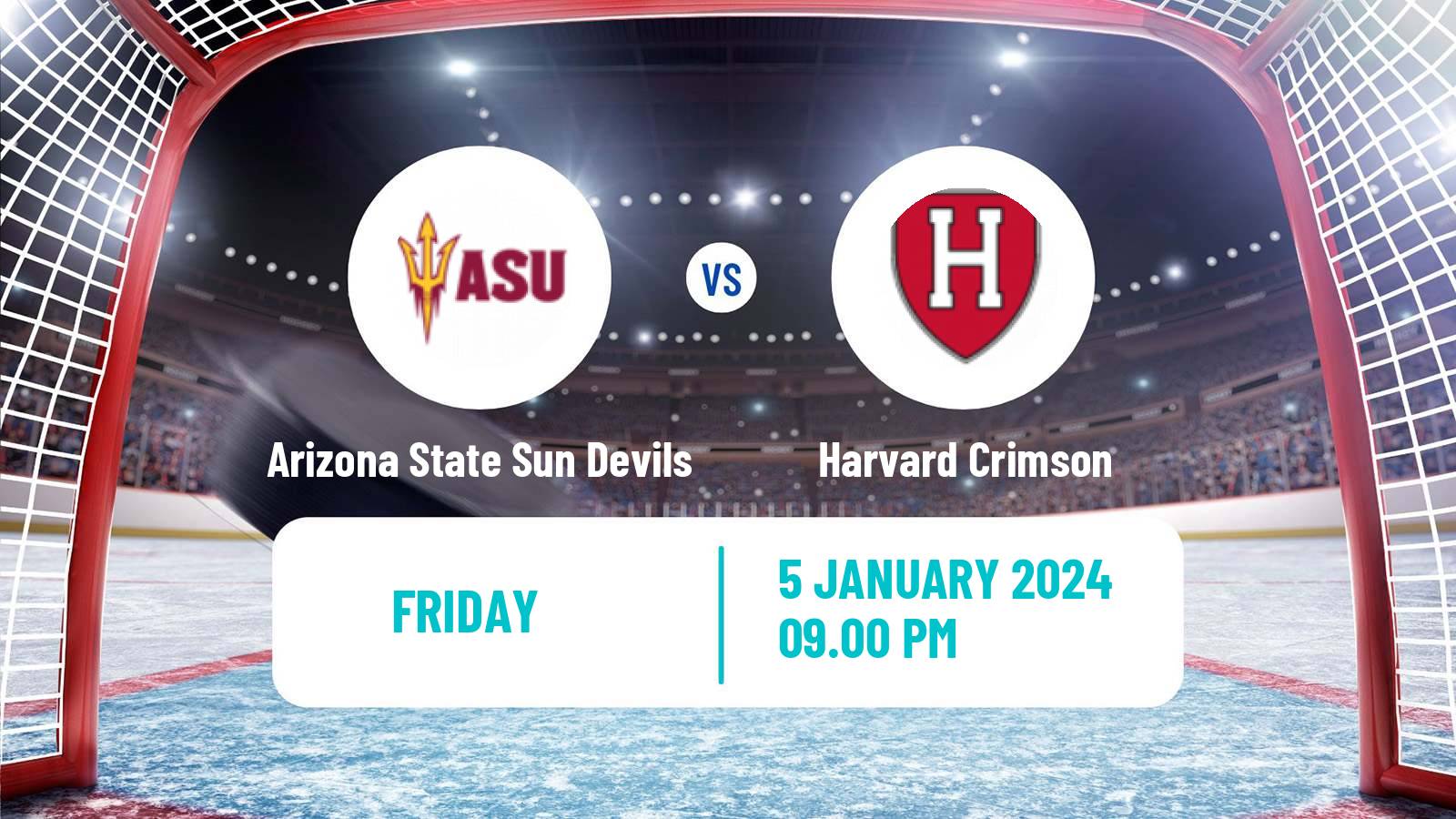 Hockey NCAA Hockey Arizona State Sun Devils - Harvard Crimson