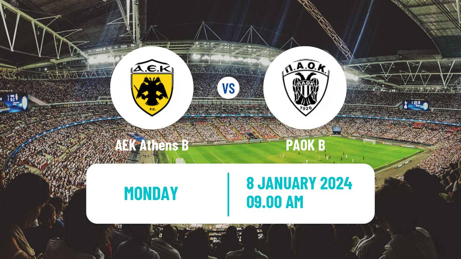 Soccer Greek Super League 2 AEK B - PAOK B