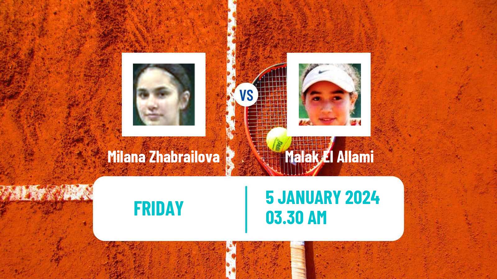 Tennis ITF W15 Monastir Women Milana Zhabrailova - Malak El Allami