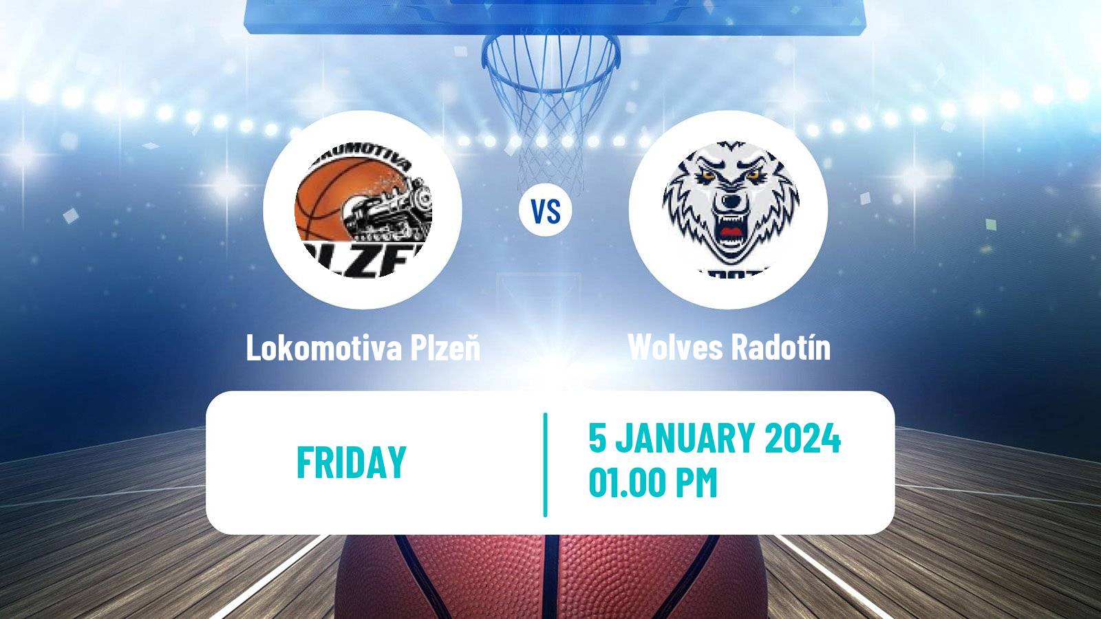 Basketball Czech 1 Liga Basketball Lokomotiva Plzeň - Wolves Radotín