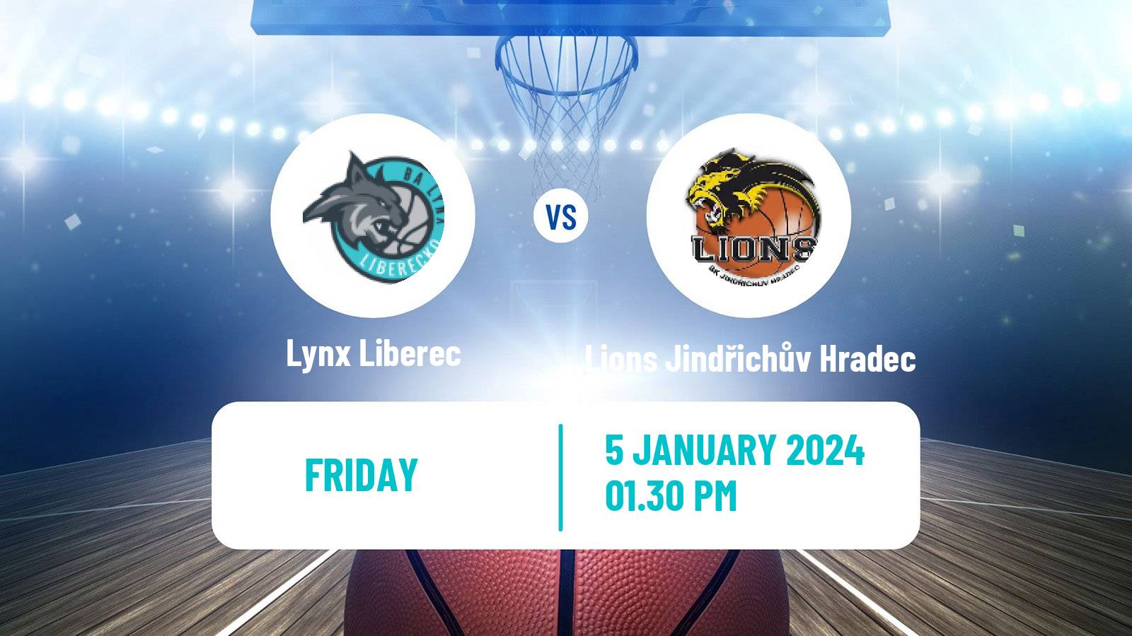 Basketball Czech 1 Liga Basketball Lynx Liberec - Lions Jindřichův Hradec