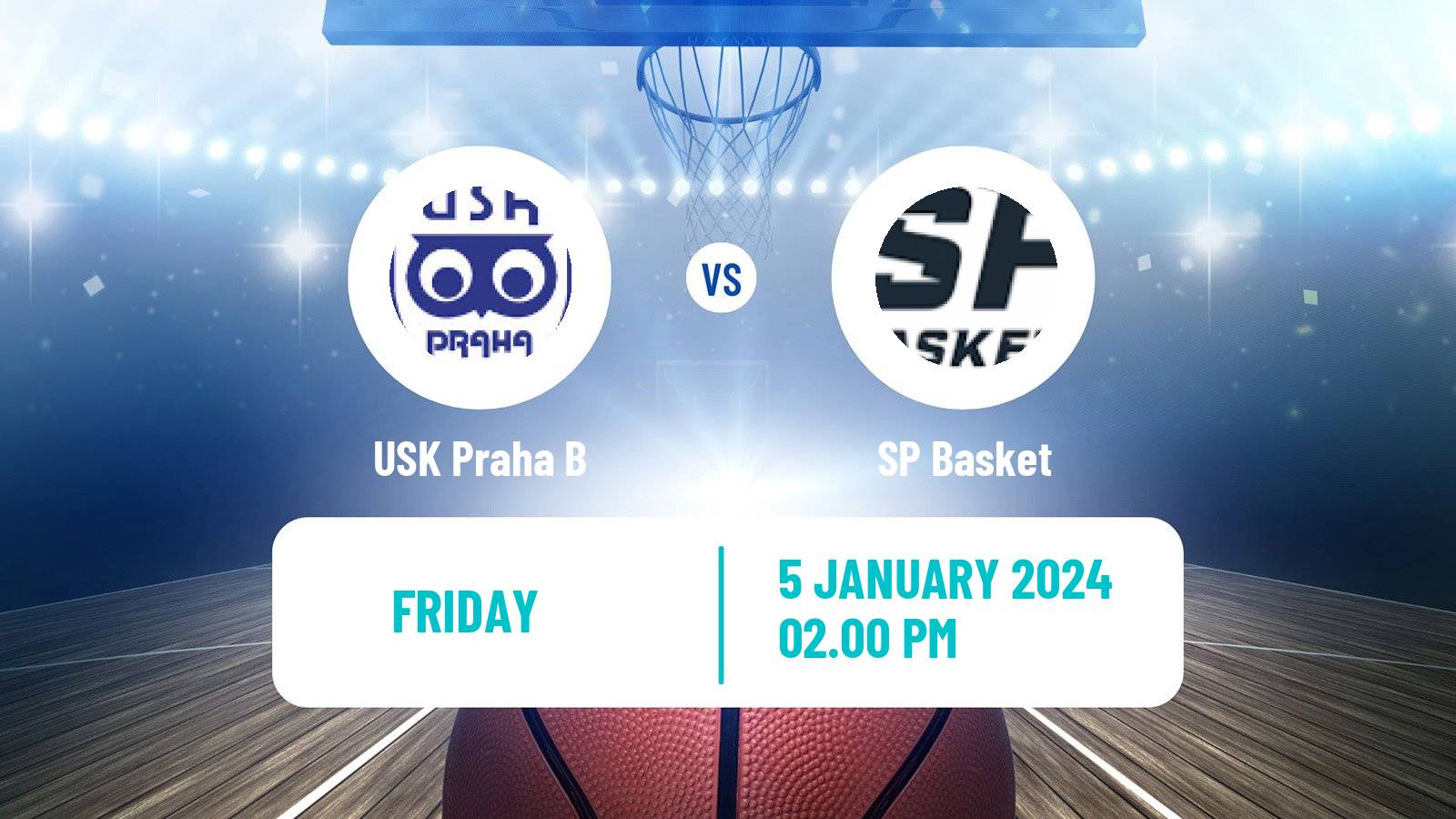 Basketball Czech 1 Liga Basketball USK Praha B - SP Basket