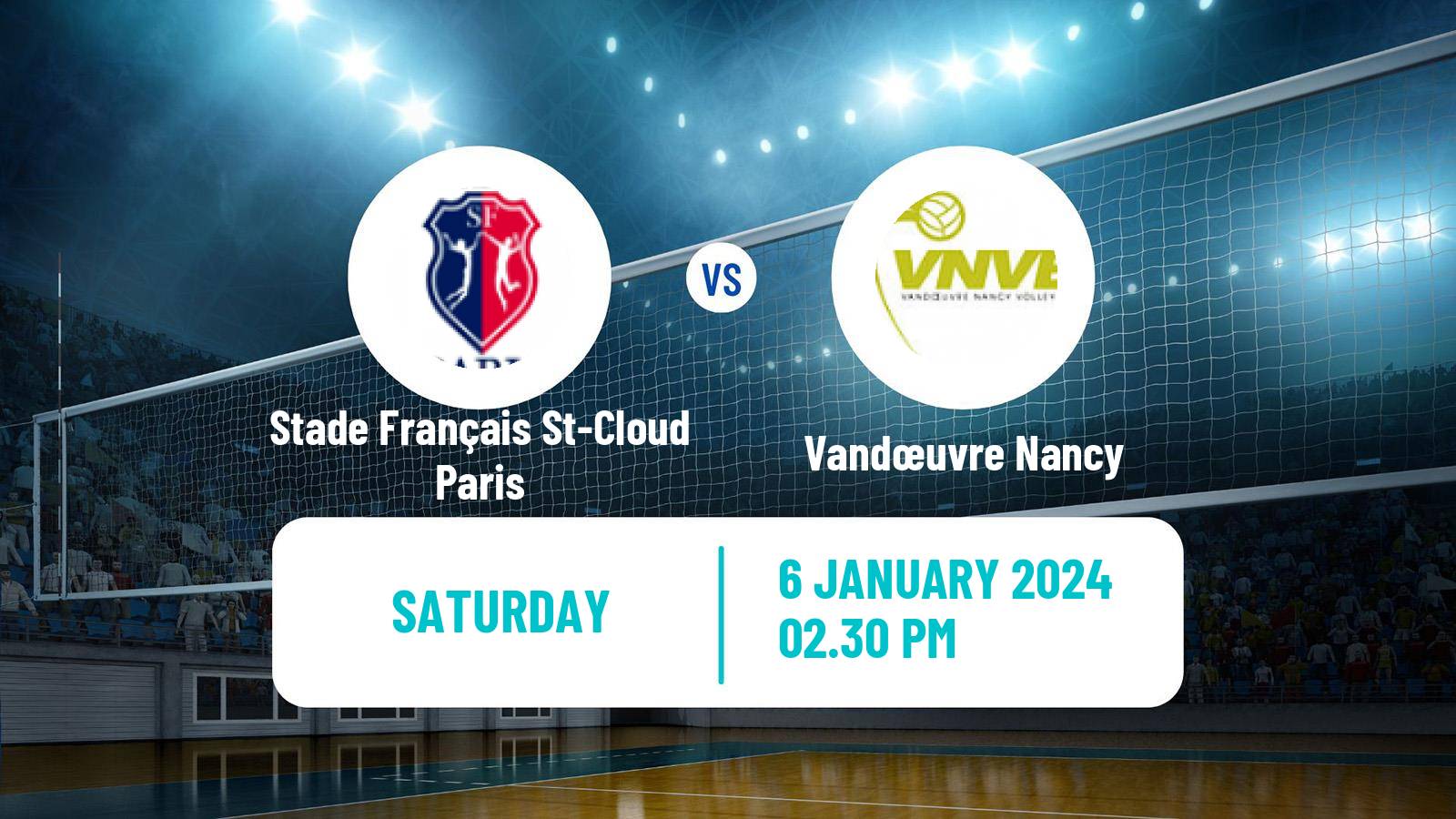 Volleyball French Ligue A Volleyball Women Stade Français St-Cloud Paris - Vandœuvre Nancy