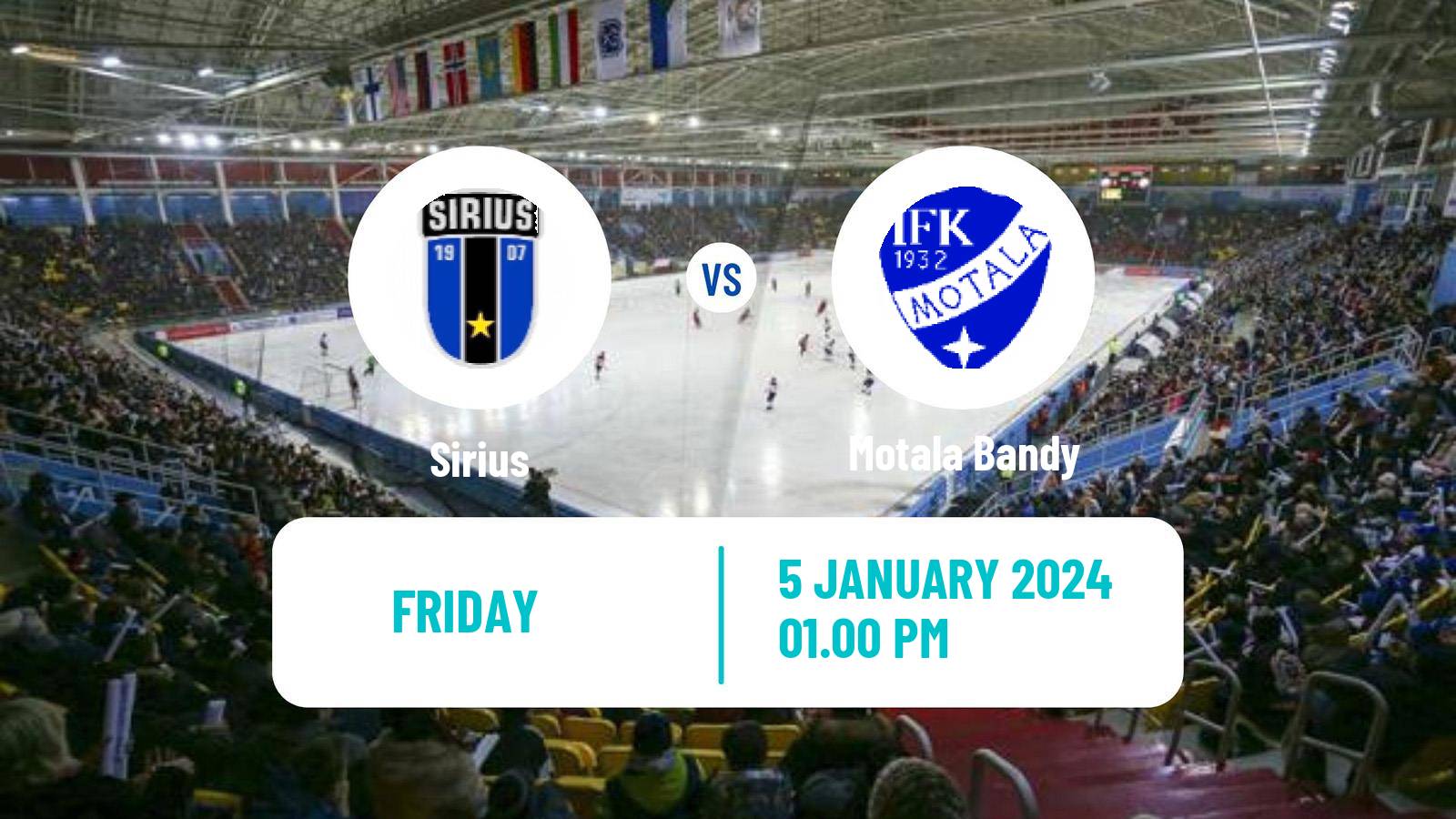 Bandy Swedish Elitserien Bandy Sirius - Motala Bandy