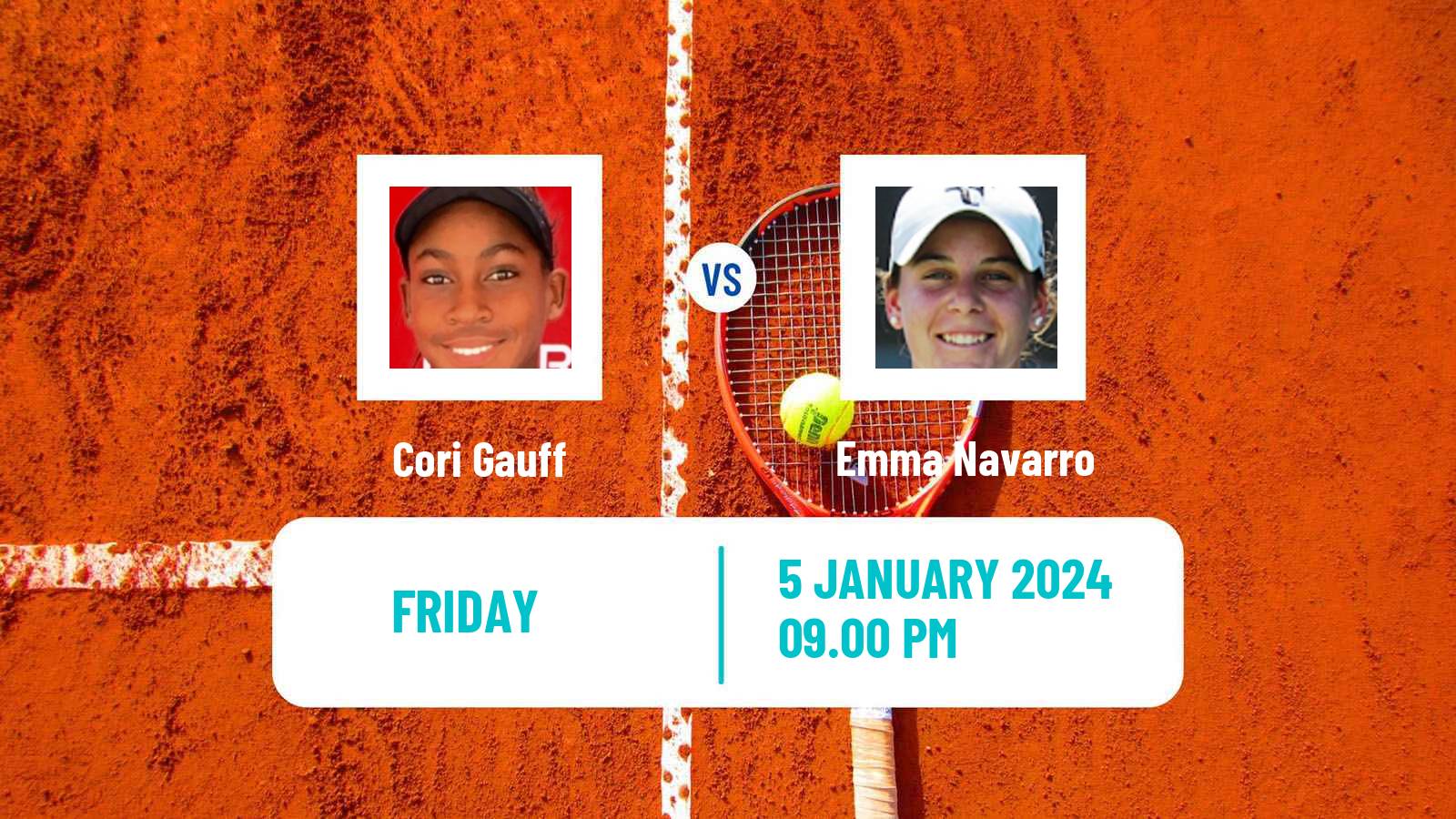 Tennis WTA Auckland Cori Gauff - Emma Navarro