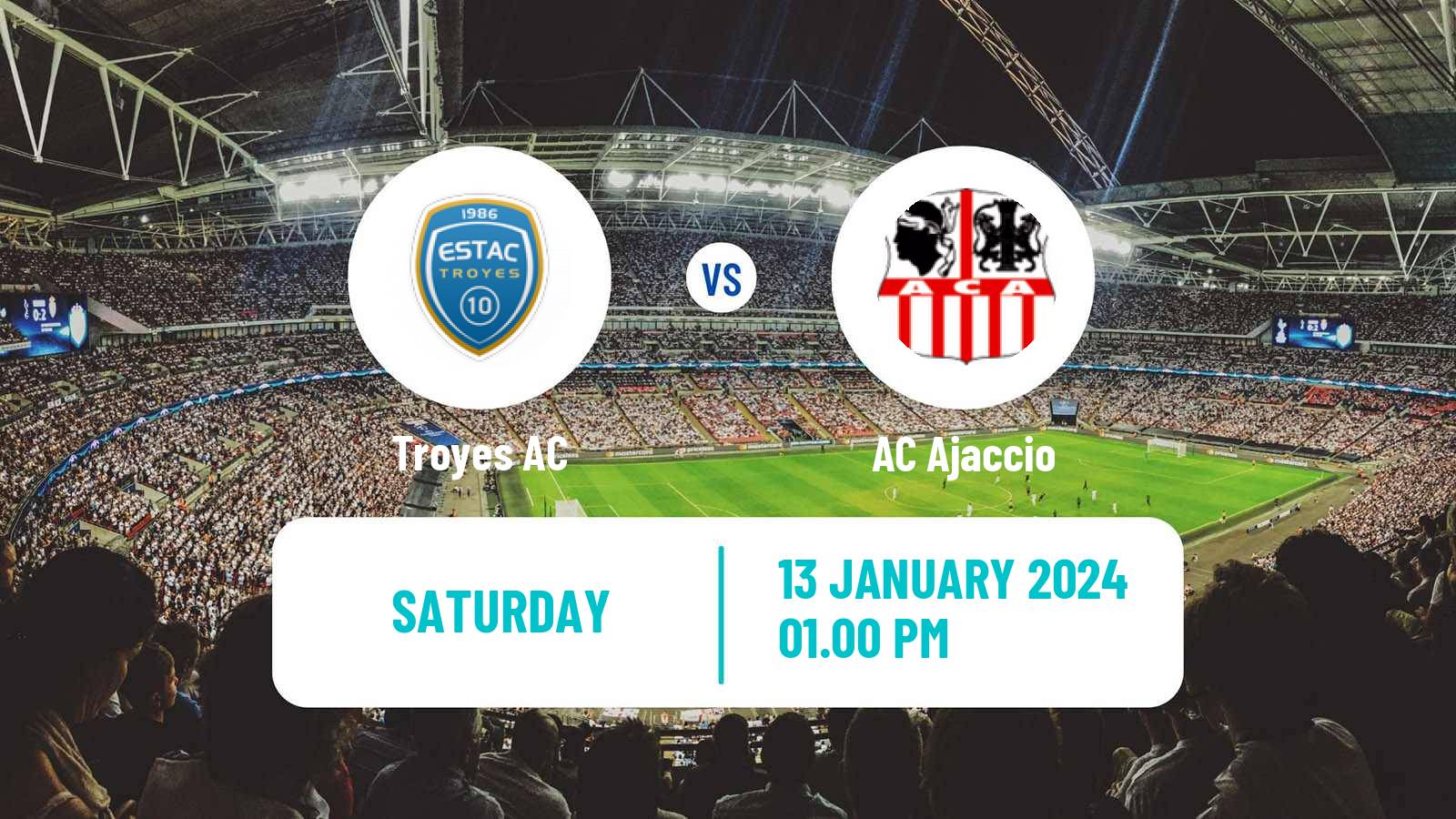 Soccer French Ligue 2 Troyes - Ajaccio