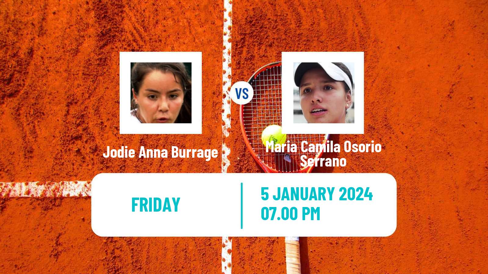 Tennis WTA Hobart Jodie Anna Burrage - Maria Camila Osorio Serrano