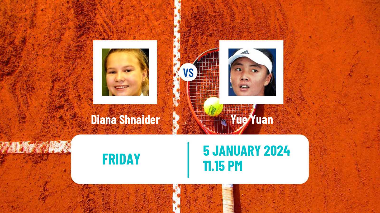 Tennis WTA Hobart Diana Shnaider - Yue Yuan