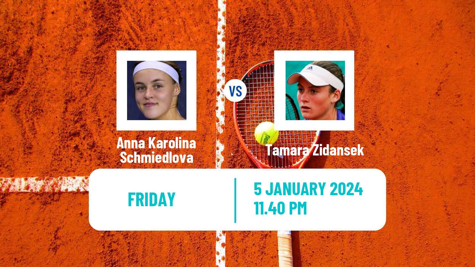 Tennis WTA Hobart Anna Karolina Schmiedlova - Tamara Zidansek