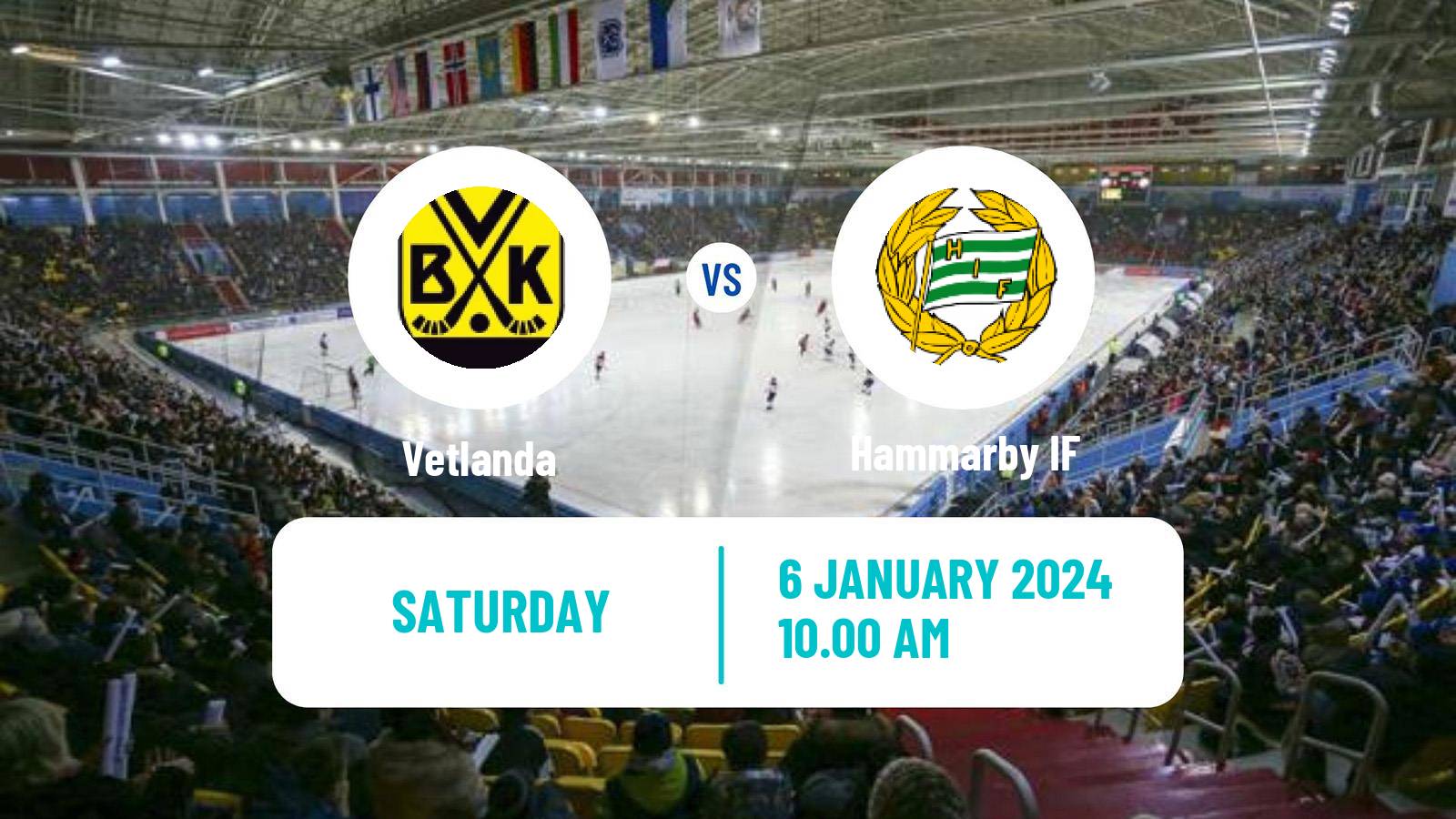 Bandy Swedish Elitserien Bandy Vetlanda - Hammarby IF