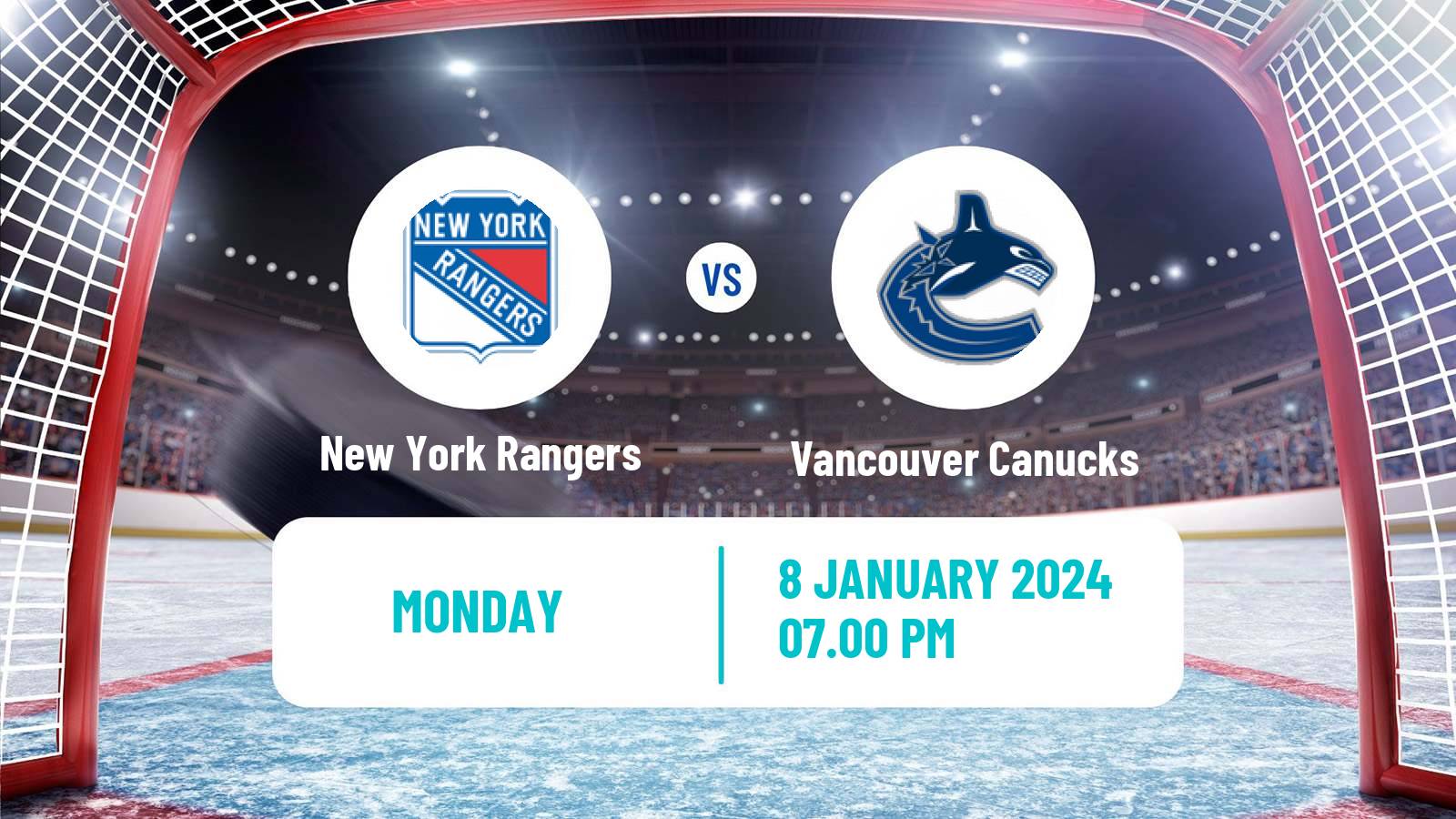 Hockey NHL New York Rangers - Vancouver Canucks