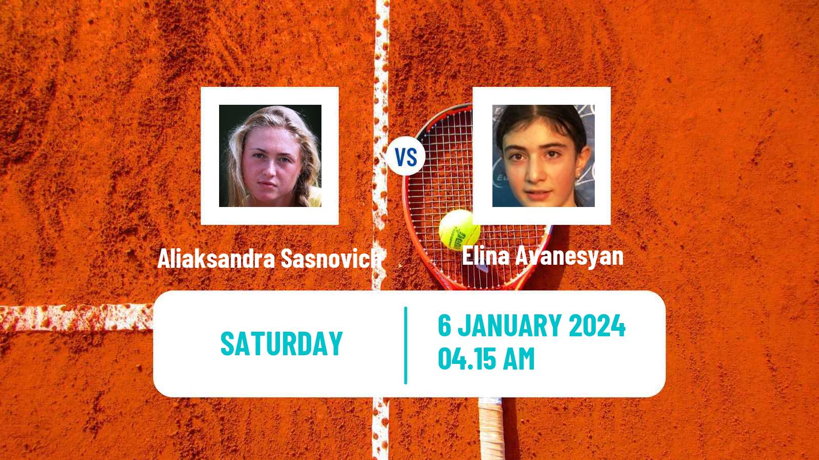 Tennis WTA Adelaide Aliaksandra Sasnovich - Elina Avanesyan