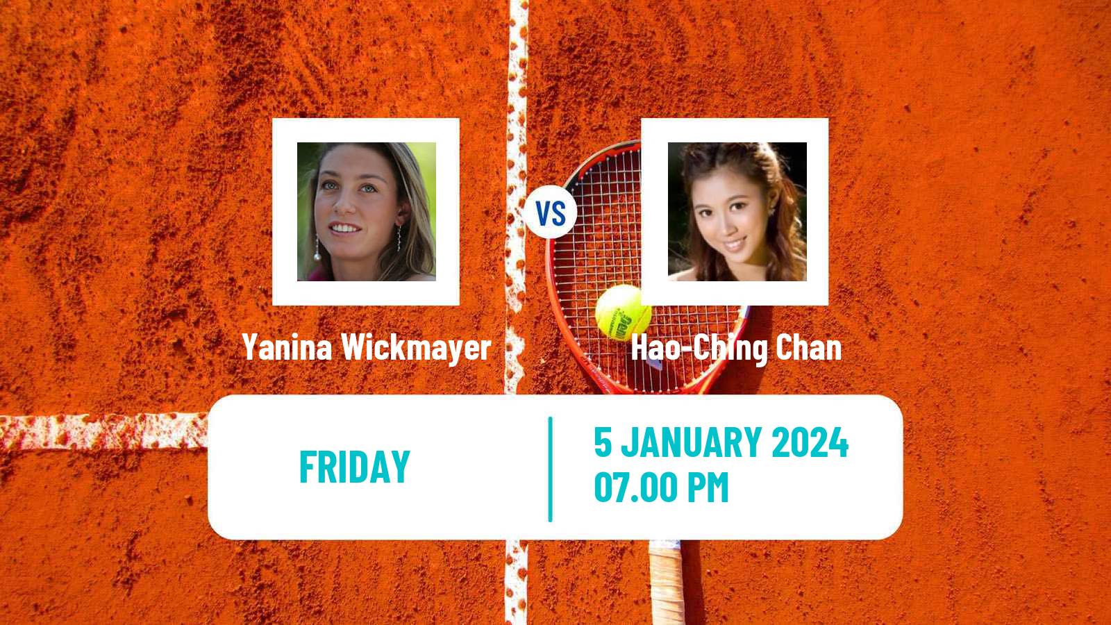 Tennis WTA Hobart Yanina Wickmayer - Hao-Ching Chan