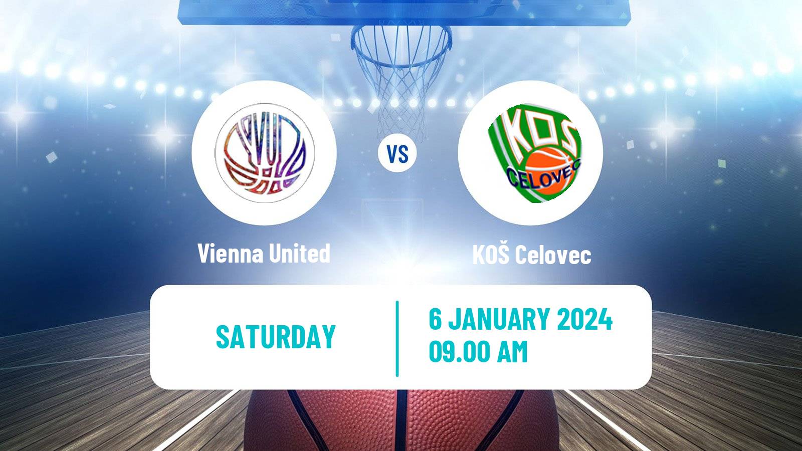 Basketball Austrian Zweite Liga Basketball Vienna United - Celovec