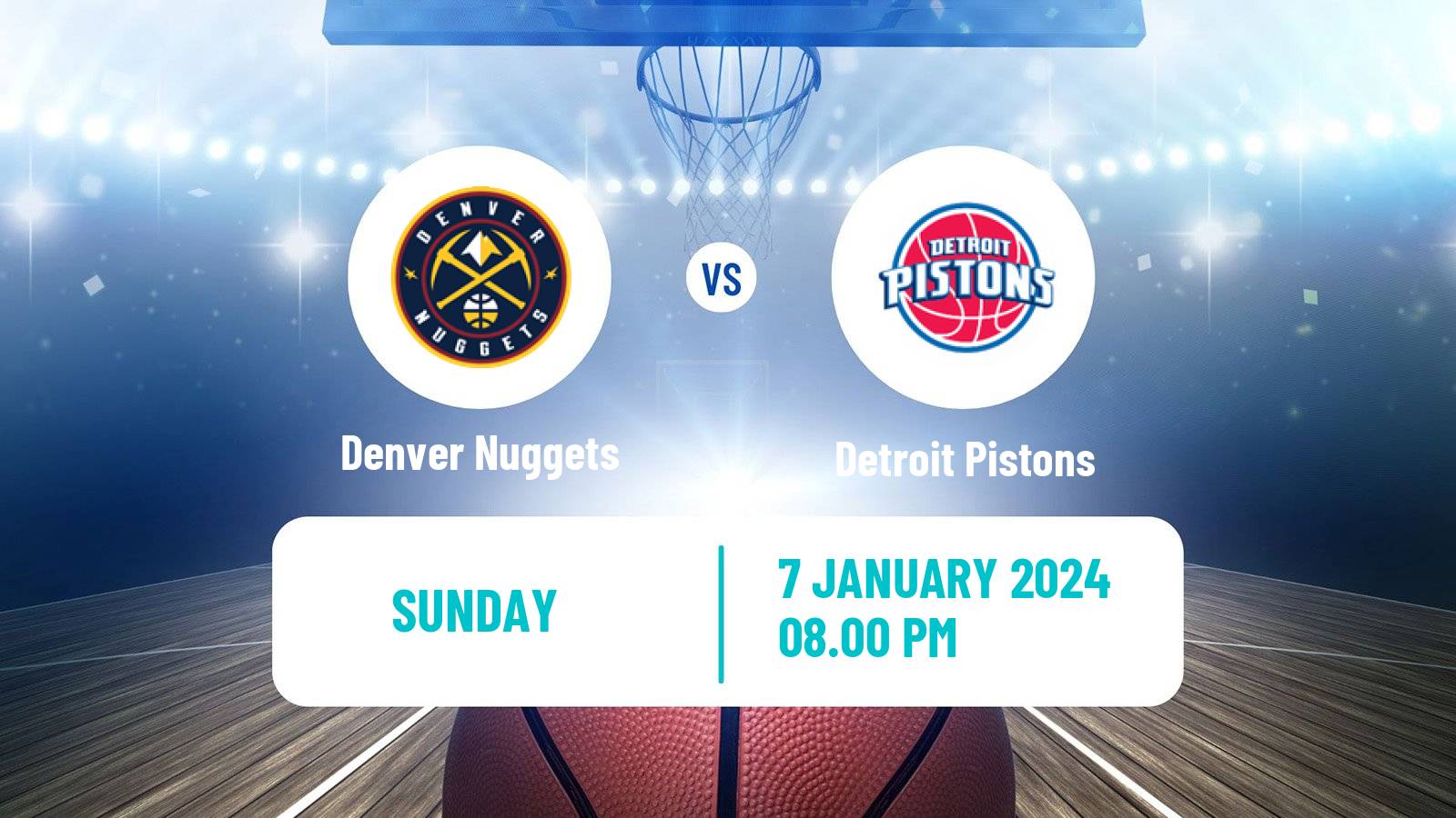 Basketball NBA Denver Nuggets - Detroit Pistons