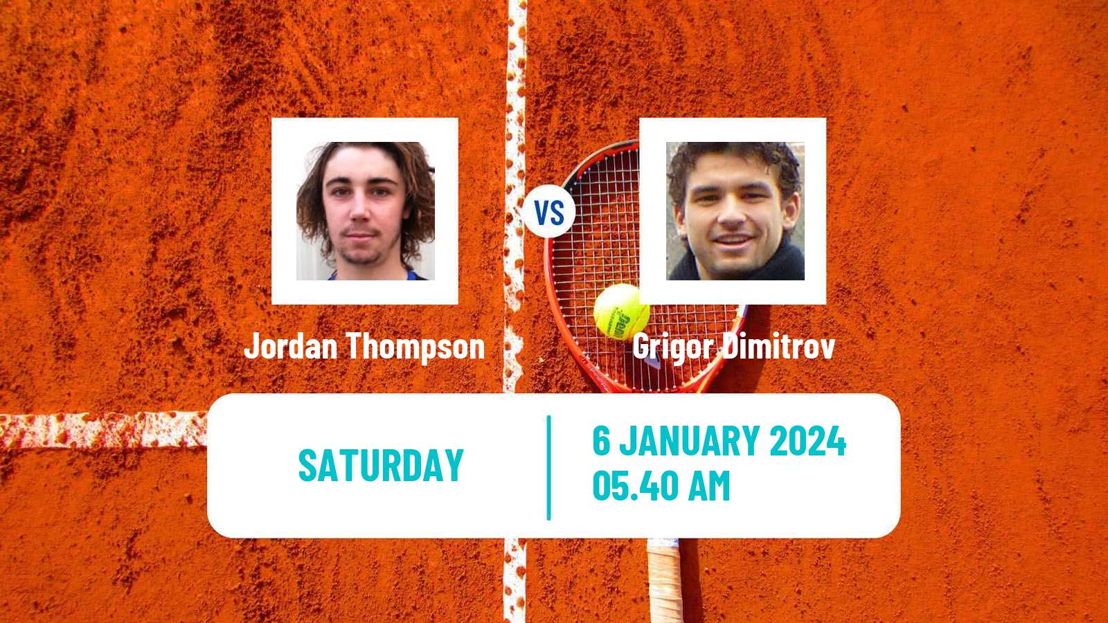 Tennis ATP Brisbane Jordan Thompson - Grigor Dimitrov