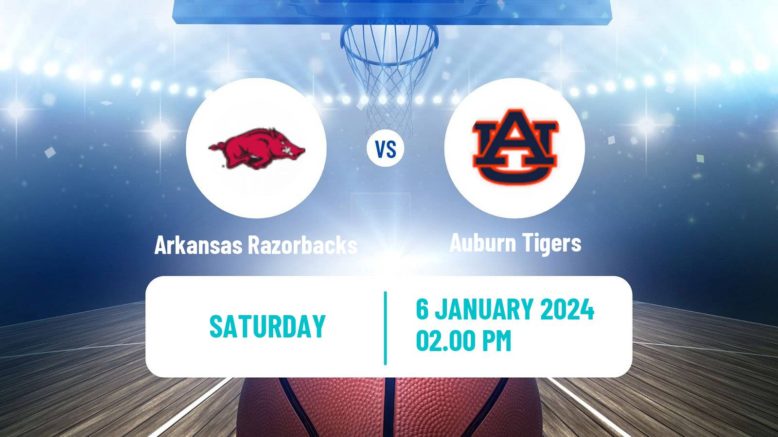Basketball NCAA College Basketball Arkansas Razorbacks - Auburn Tigers