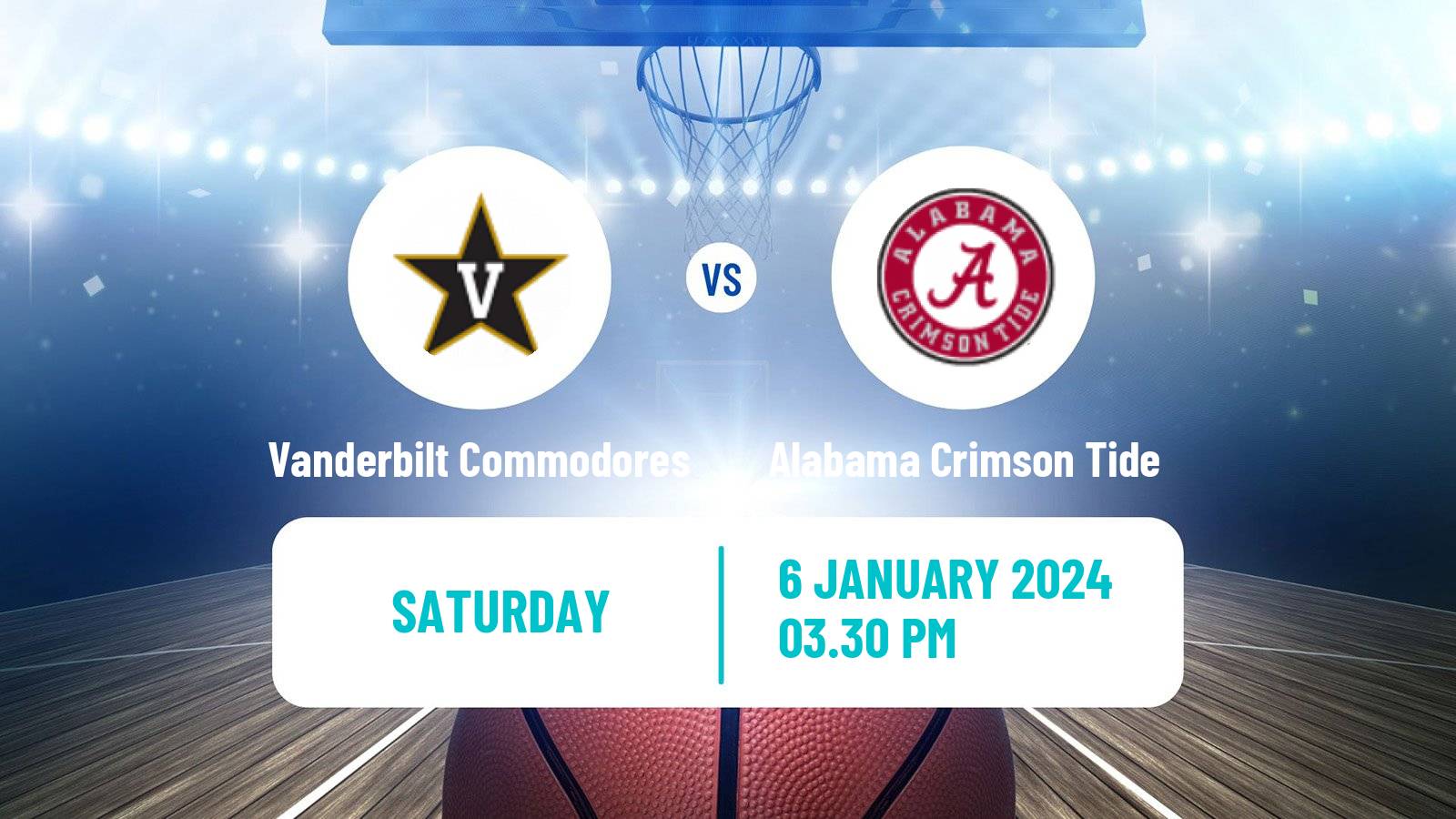 Basketball NCAA College Basketball Vanderbilt Commodores - Alabama Crimson Tide