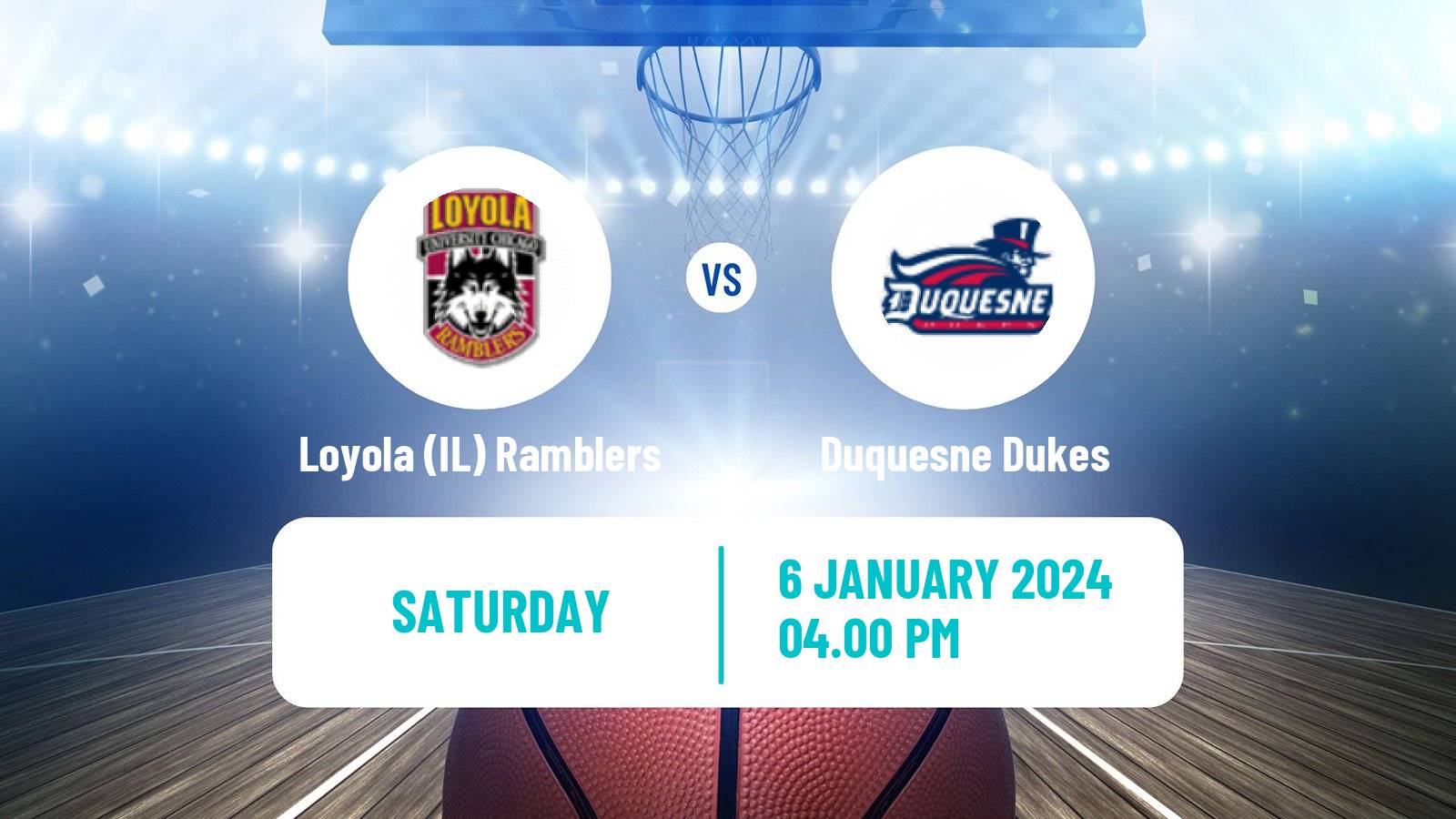 Basketball NCAA College Basketball Loyola (IL) Ramblers - Duquesne Dukes