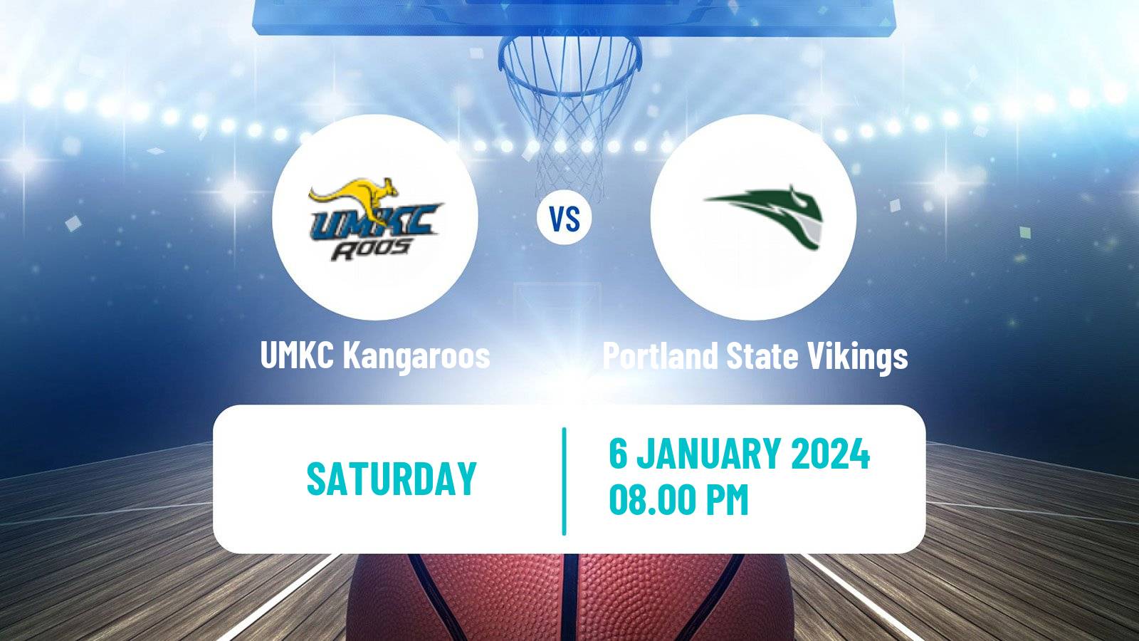 Basketball NCAA College Basketball UMKC Kangaroos - Portland State Vikings