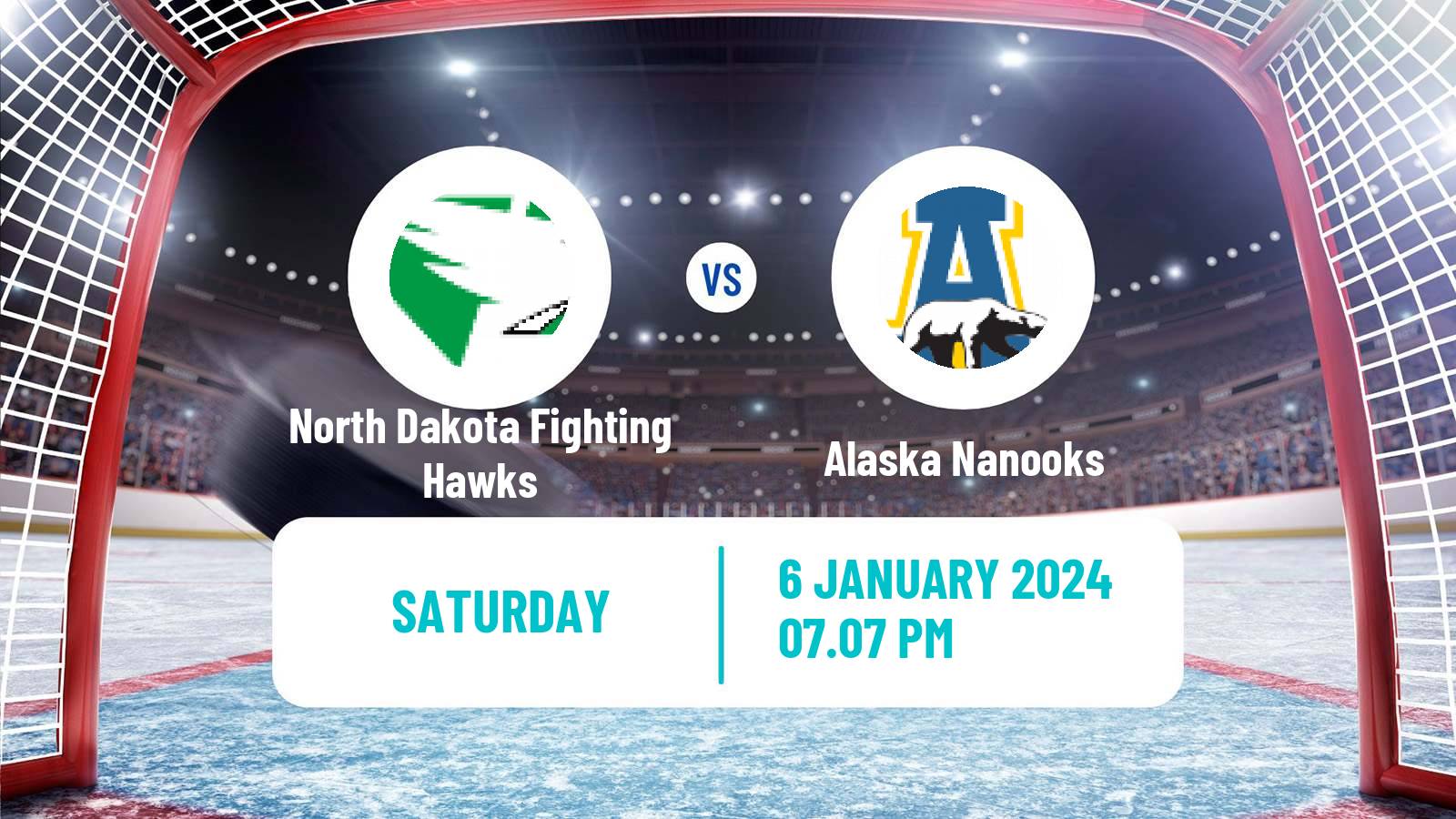 Hockey NCAA Hockey North Dakota Fighting Hawks - Alaska Nanooks