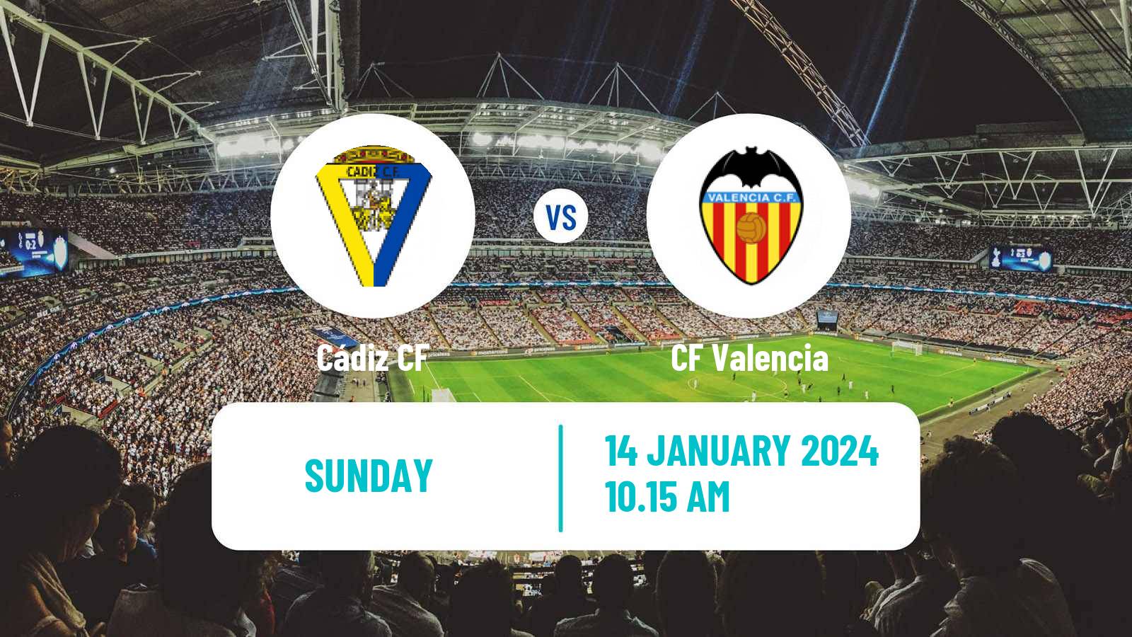 Soccer Spanish LaLiga Cádiz - Valencia