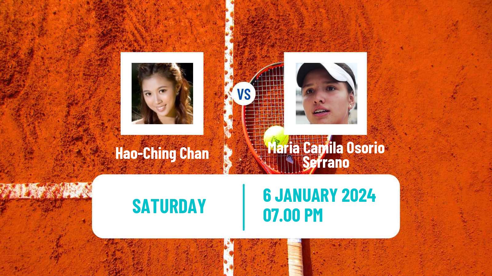Tennis WTA Hobart Hao-Ching Chan - Maria Camila Osorio Serrano