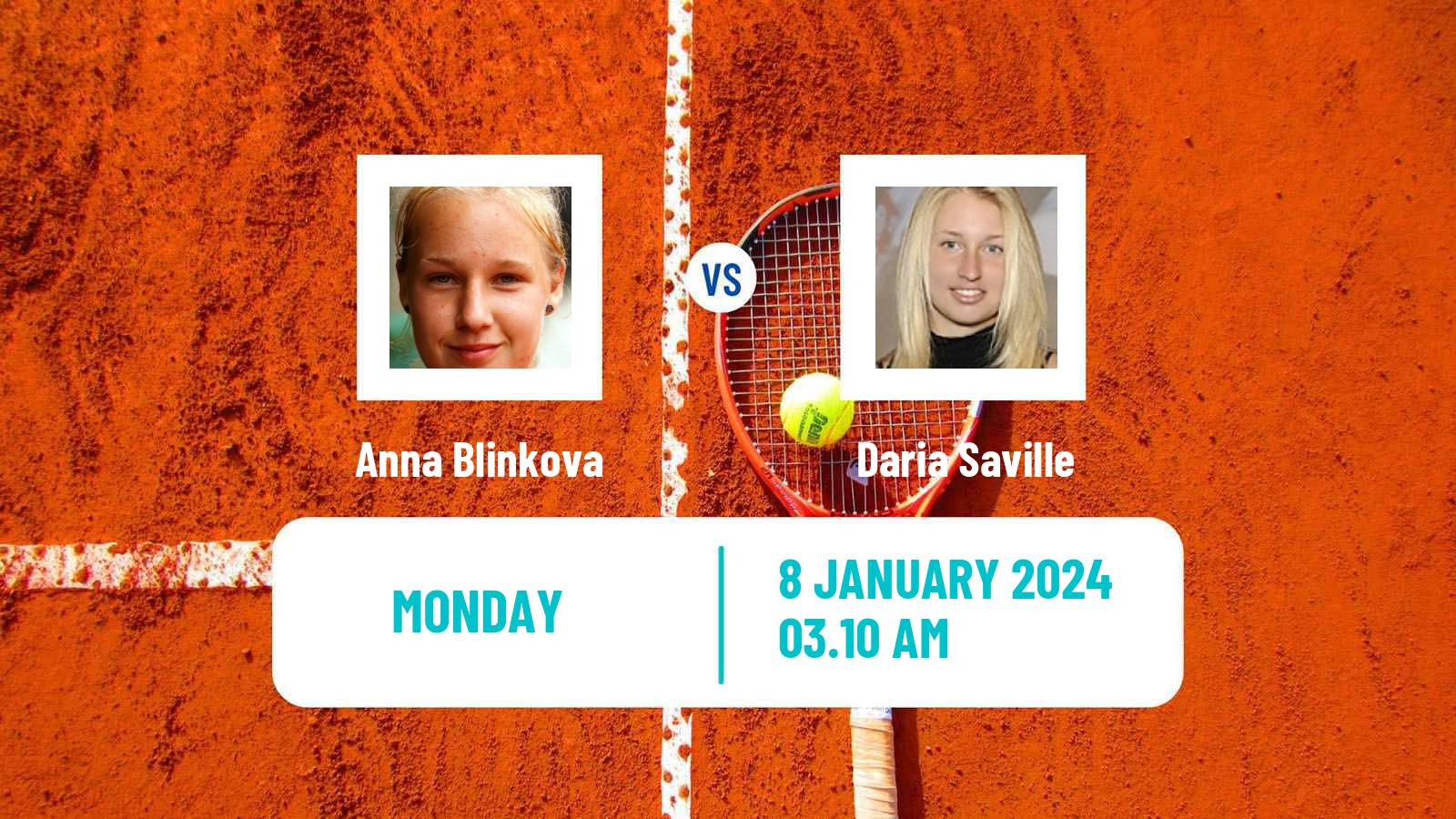 Tennis WTA Hobart Anna Blinkova - Daria Saville