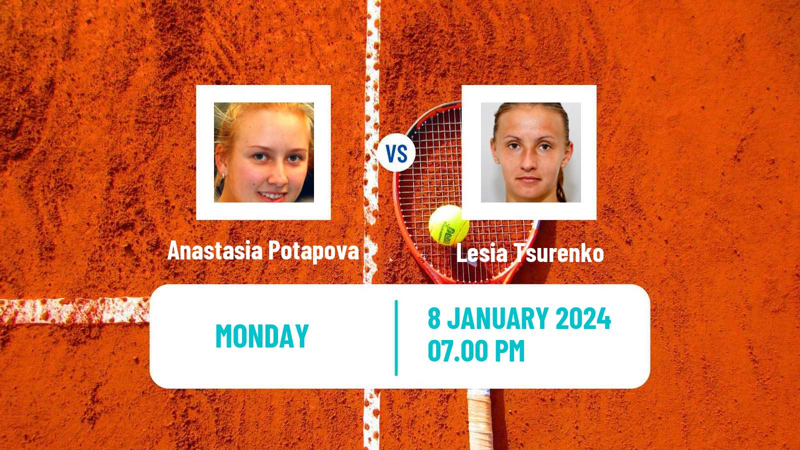 Tennis WTA Adelaide Anastasia Potapova - Lesia Tsurenko