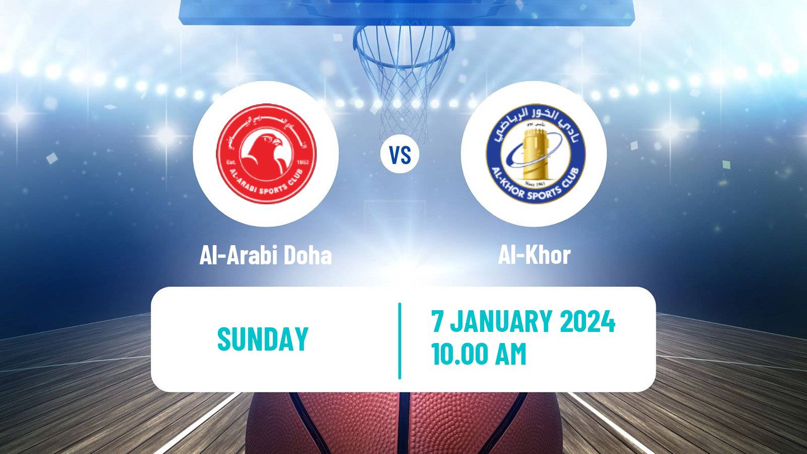 Basketball Qatar Basketball League Al-Arabi Doha - Al-Khor