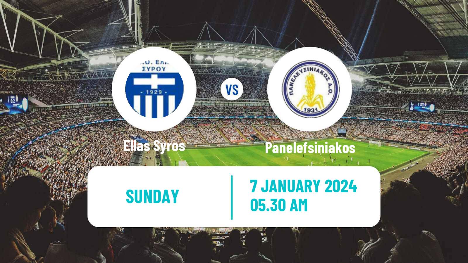 Soccer Greek Gamma Ethniki - Group 3 Ellas Syros - Panelefsiniakos