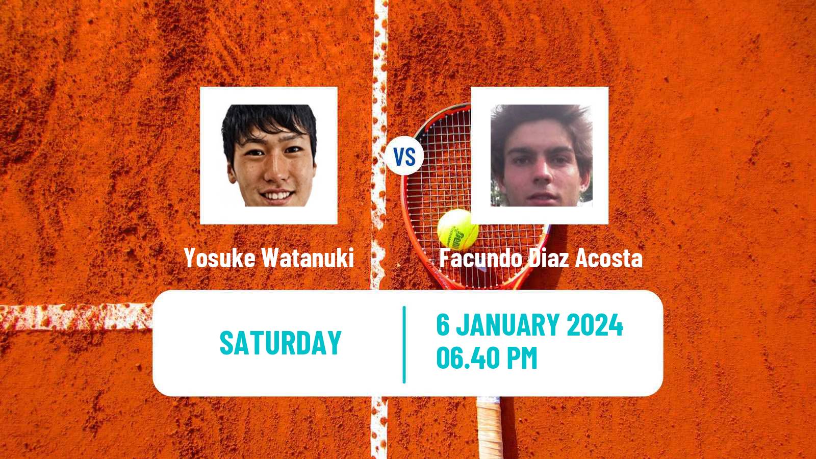 Tennis ATP Adelaide Yosuke Watanuki - Facundo Diaz Acosta