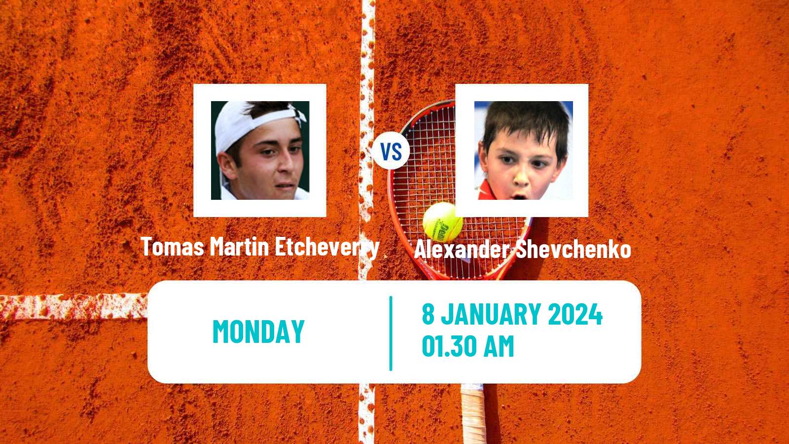 Tennis ATP Adelaide Tomas Martin Etcheverry - Alexander Shevchenko