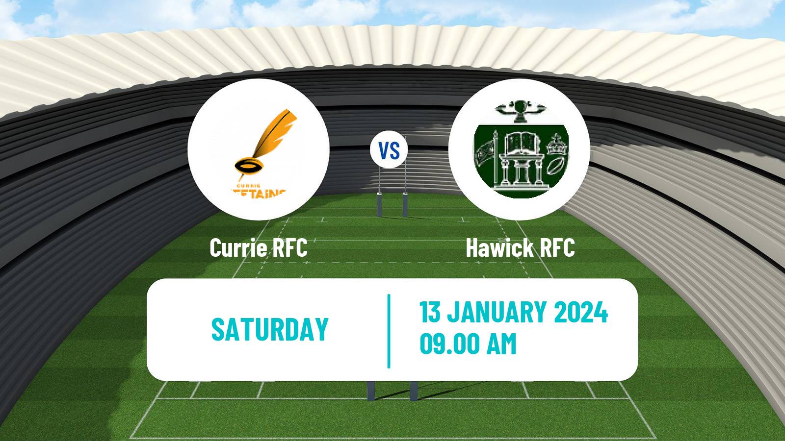 Rugby union Scottish Tennents Premiership Rugby Currie - Hawick