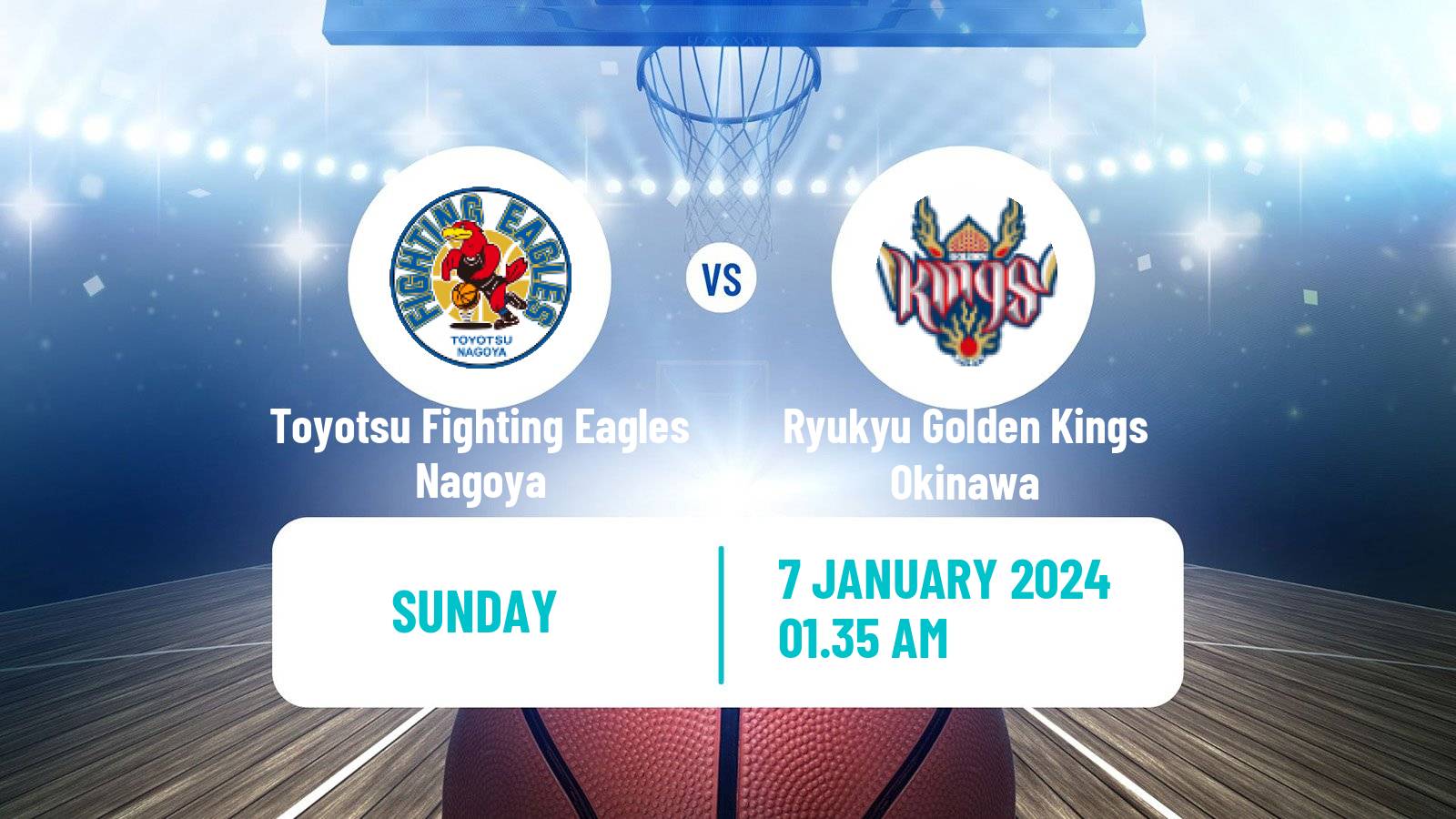 Basketball BJ League Toyotsu Fighting Eagles Nagoya - Ryukyu Golden Kings Okinawa